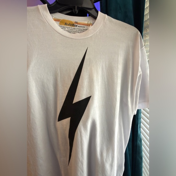 Aviator Nation White Short Sleeve Tee with Black Lightning Bolt - Picture 5 of 6